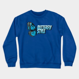 Butterfly Style Blue Crewneck Sweatshirt